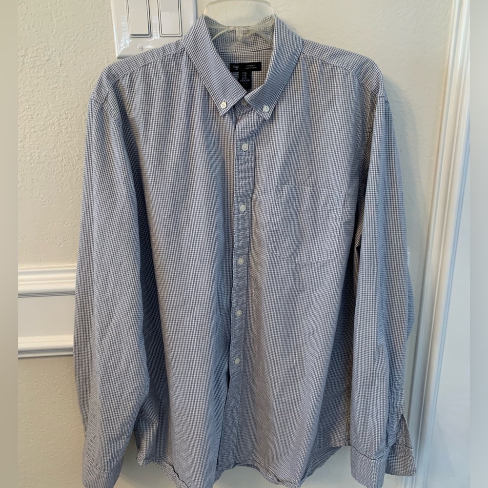 Gap Blue Small Plaid Button Down Long Sleeves Men… - image 1